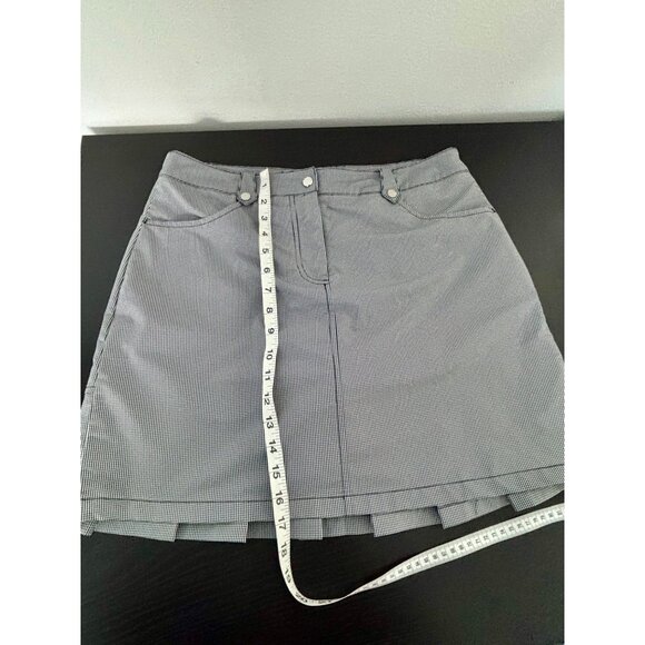 IBKÜL Golf Skort 8 Gingham Check Pleated Hem UPF 50 Activewear Tenniscore Preppy - Picture 8 of 13